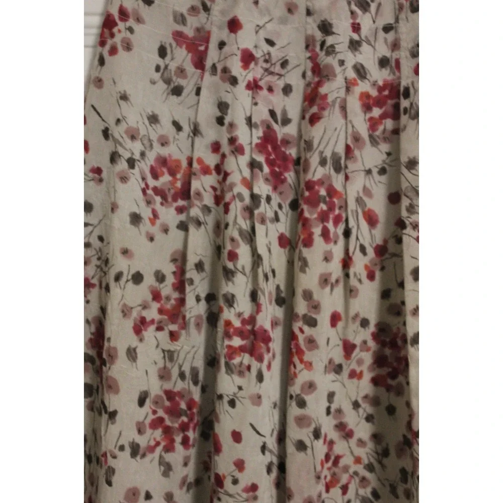 St.‎ John Sport Floral Pleated A-Line Skirt Twee Classic Luxury Sunday Best SZ 6